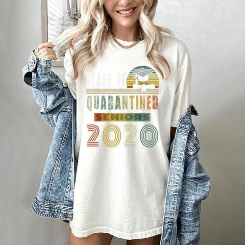 Class Of 2020 Quarantined Seniors Graduation Gift Women's Comfort Colors T-Shirt - Best Gift Smart