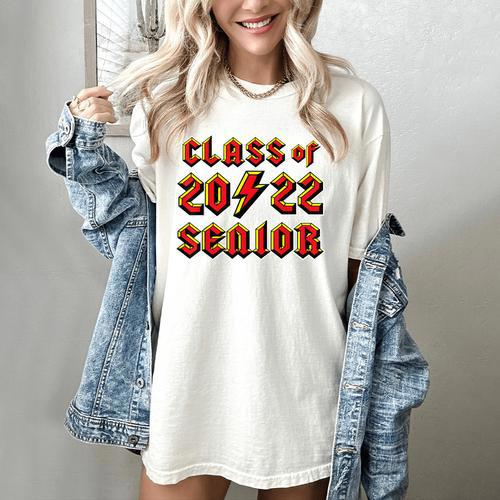Class 2022 Senior 80s 90s Rock Retro Vintage Graduation Women's Comfort Colors T-Shirt - Best Gift Smart