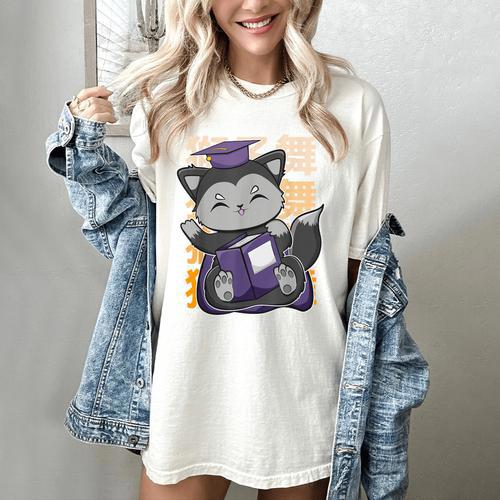 Cute Anime Fox Graduate Of A Class For Graduation Women's Comfort Colors T-Shirt - Best Gift Smart