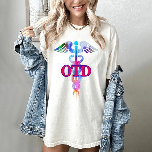 Doctor Of Occupational Therapy OTD Caduceus Graduation Women's Comfort Colors T-Shirt - Best Gift Smart