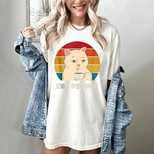 Ew People Introvert Cat Lover Crazy Colorful Cat Lady Women's Comfort Colors T-Shirt - Raresse