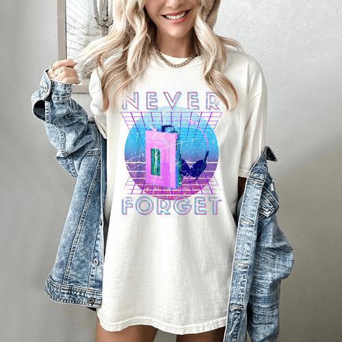 Never Forget Retro 80s 90s Nostalgia Women's Comfort Colors T-Shirt - Figerry