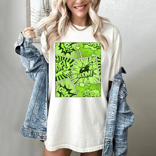 Green Comic Book Green Graphic Women's Comfort Colors T-Shirt - Bookorys CA