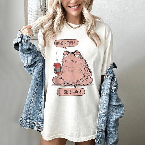 Hang In There It Gets Worse Introverts Anti Valentines Day Women's Comfort Colors T-Shirt - Raresse