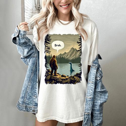 Introvert Bigfoot Sasquatch Loch Ness Monster Bruh Women's Comfort Colors T-Shirt - Raresse