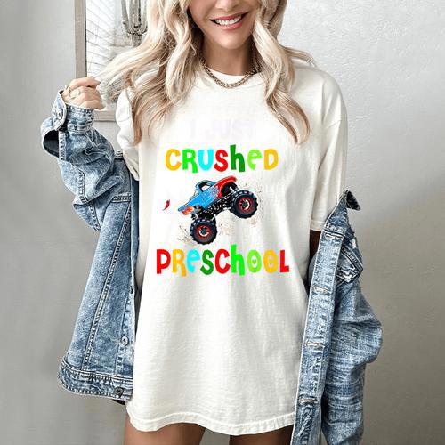 I Just Crushed Preschool Monster Graduation Women's Comfort Colors T-Shirt - Best Gift Smart