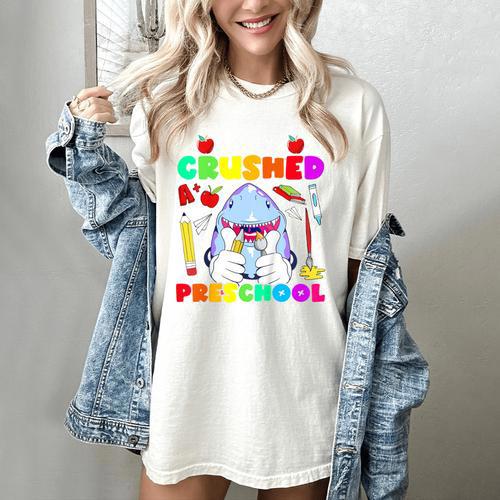 I Just Crushed Preschool Pre-K Preschoolers Graduation Women's Comfort Colors T-Shirt - Best Gift Smart
