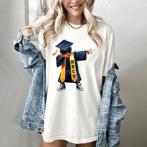 Kids HBCU Boys Grad Dabbing Graduation Women's Comfort Colors T-Shirt - Best Gift Smart