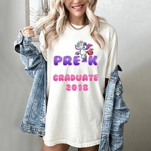 Kids Kids Pre-K PreSchool Unicorn Graduation T Shirt Women's Comfort Colors T-Shirt - Best Gift Smart