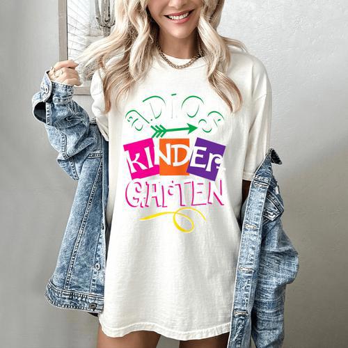 Last Day Of School Adios Kindergarten Graduation Kids Girls Women's Comfort Colors T-Shirt - Best Gift Smart