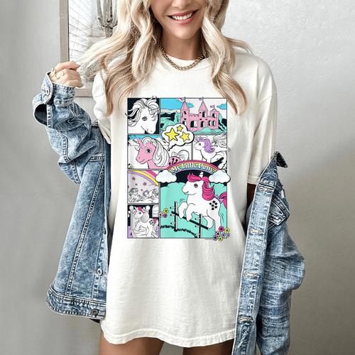 My Little Pony Classic Vintage Rainbow Castle Comic Book Women's Comfort Colors T-Shirt - Bookorys DE