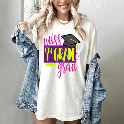 Miss 5th Grade Shirt 5 Grad Kids Girl Graduation School Women's Comfort Colors T-Shirt - Best Gift Smart