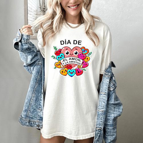 Nostalgia Love Tees -Adults Small Casual Festive Classic Fit T-Shirt Round Neck Straight Fit Collarless Short Sleeve Solid Lightweight Women's Comfort Colors T-Shirt - Figerry