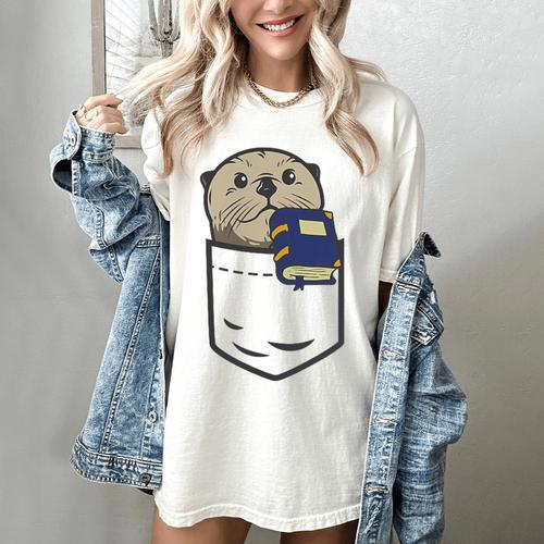 Otter Cute Read Reading Book Librarian Across America Kids Women's Comfort Colors T-Shirt - Bookorys