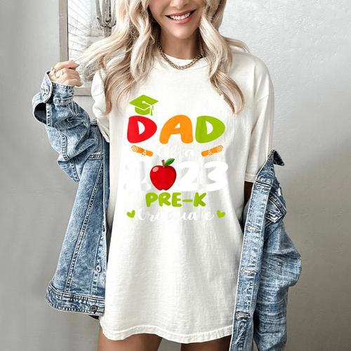 Proud Dad Of 2023 Pre K Graduate Graduation Women's Comfort Colors T-Shirt - Best Gift Smart