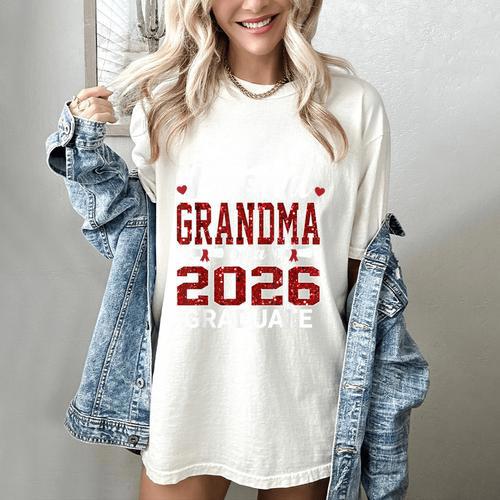 Proud Grandma Of A 2026 Graduate Class Of Graduation Women's Comfort Colors T-Shirt - Best Gift Smart