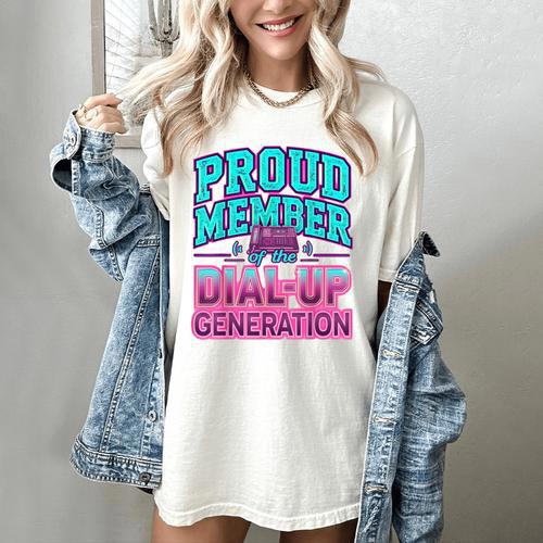 Proud Member Of The Dial Up Club Tech Nostalgia Top Women's Comfort Colors T-Shirt - Figerry