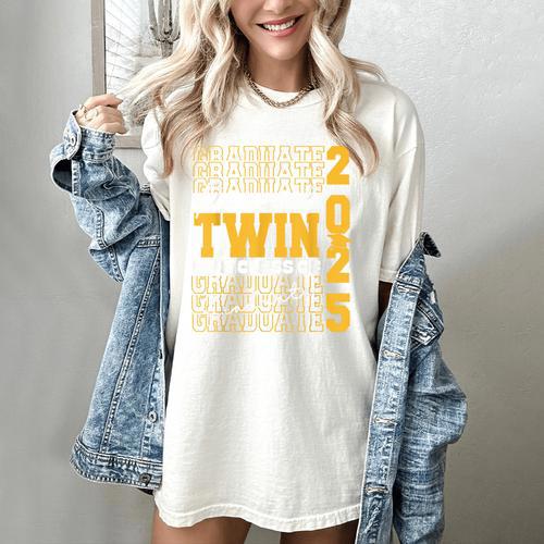 Proud Twin Of a 2025 Graduate Grad Prom Graduation Squad 25 Women's Comfort Colors T-Shirt - Best Gift Smart
