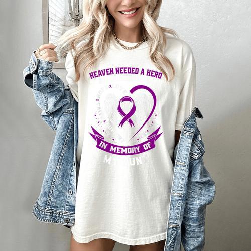 Purple In Memory Of Aunt Pancreatic Cancer Awareness Women's Comfort Colors T-Shirt - Easessy