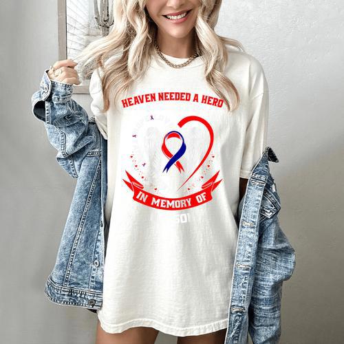 Red CHD Heart Disease Awareness Shirts In Memory Of Godson Women's Comfort Colors T-Shirt - Easessy