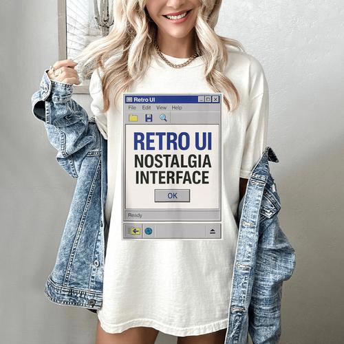 Retro Computer Dialog Box 90s Desktop Interface Nostalgia Women's Comfort Colors T-Shirt - Figerry
