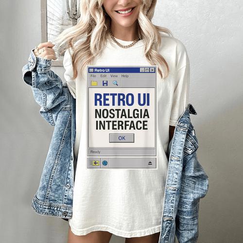 Retro Computer Dialog Box 90s Desktop Interface Nostalgia Women's Comfort Colors T-Shirt - Figerry