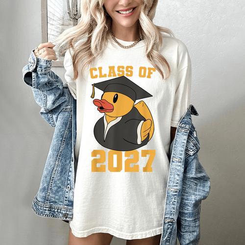 Rubber Duck Class Of 2027 Senior 2027 Graduation Year Senior Women's Comfort Colors T-Shirt - Best Gift Smart
