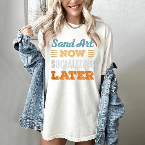 Sand Art Now Minimal Socializing Introvert Vintage Women's Comfort Colors T-Shirt - Raresse