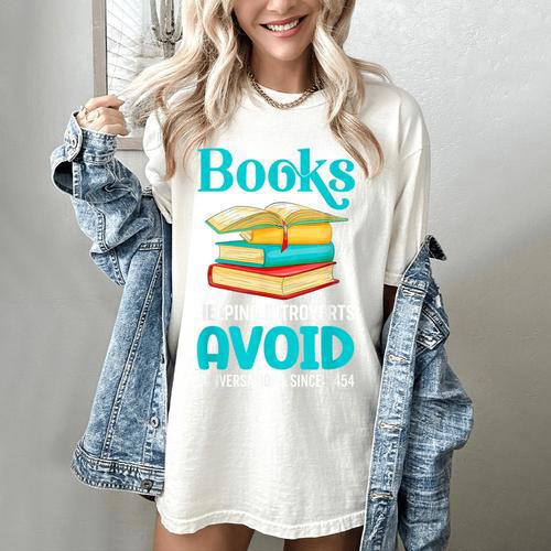 Sarcastic Books Anti Social Introvert Book Conversation Women's Comfort Colors T-Shirt - Raresse