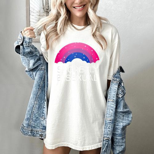 Secretly Bisexual Bi Introvert Bi Pride Antisocial LGBTQ Women's Comfort Colors T-Shirt - Raresse