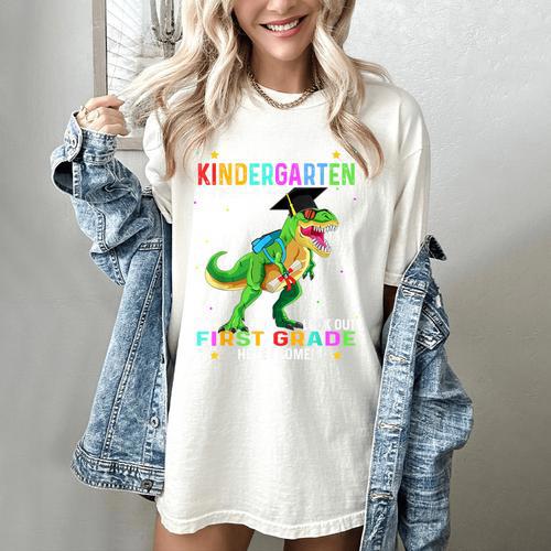 So Long Kindergarten Graduation Class 2025 Dinosaur Kids Women's Comfort Colors T-Shirt - Best Gift Smart