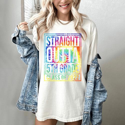 Straight Outta 5th Grade Class Of 2022 School Graduation Women's Comfort Colors T-Shirt - Best Gift Smart