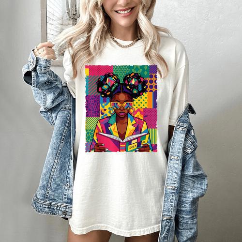 History Month Educated Black Women Girls Reading Book Women's Comfort Colors T-Shirt - Bookorys DE