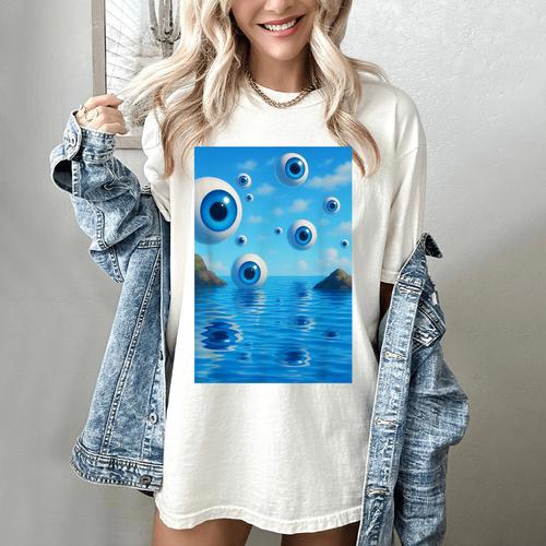 Trippy Weirdcore Frutiger Aero Surreal Eyeballs Y2K Women's Comfort Colors T-Shirt - Figerry