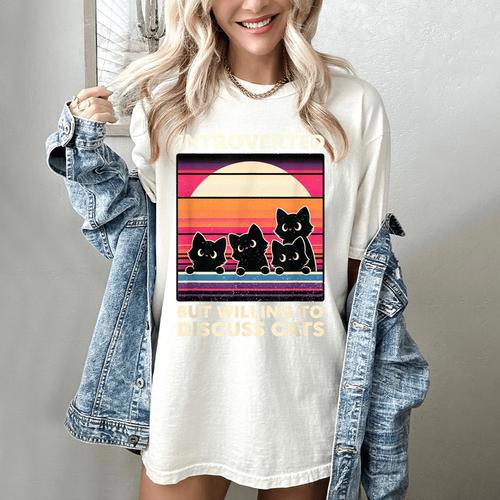 Unique Art For Introverted Cat Fans -Adults Cat Humorous Introvert Small Women's Comfort Colors T-Shirt - Raresse