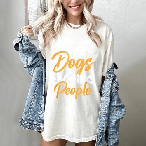 Wears Loves Dogs Avoids People I Introvert Women's Comfort Colors T-Shirt - Raresse