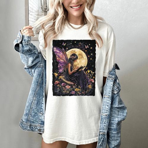 Whimsical Book Fairy Reading Bookish Fairycore Women's Comfort Colors T-Shirt - Bookorys