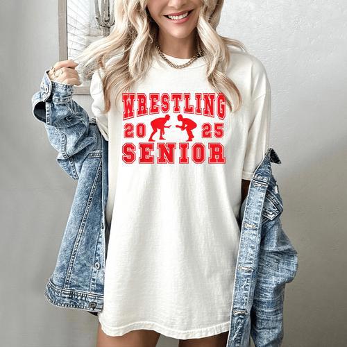 Wrestling Senior Night Wrestling Senior 2025 Graduation 7 Women's Comfort Colors T-Shirt - Best Gift Smart