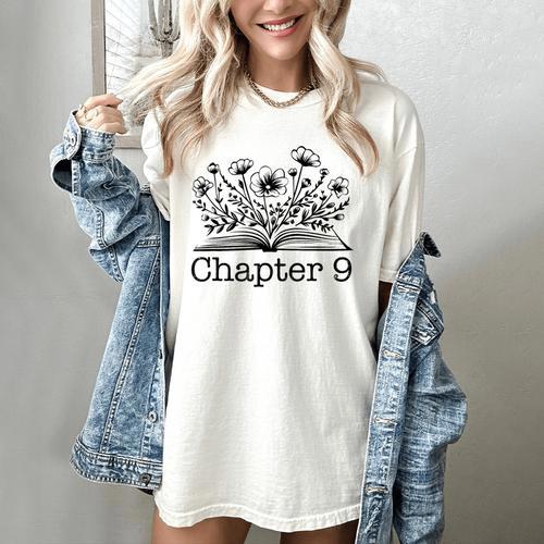9th Birthday Chapter 9 Reading Book Lover 9 Year Old Women's Comfort Colors T-Shirt - Bookorys DE