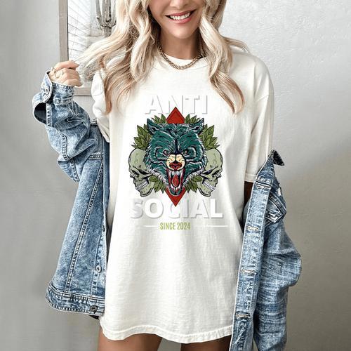 Antisocial Introvert I Like Being Alone Raglan Baseball Tee Women's Comfort Colors T-Shirt - Raresse