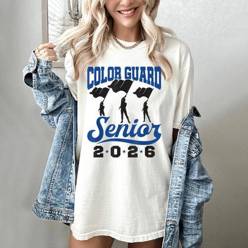Color Guard Senior 2026 Flags Marching Band Graduation Grad Women's Comfort Colors T-Shirt - Best Gift Smart