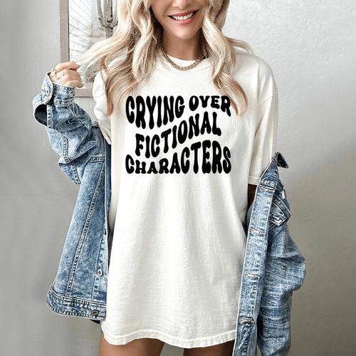 Crying Over Fictional Characters Book Lovers Women's Comfort Colors T-Shirt - Bookorys AU