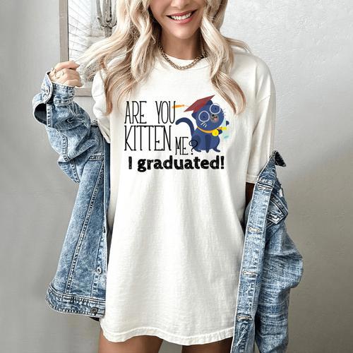 Cute Graduation Cat Masters High School T-Shirt For Men Women Kids Women's Comfort Colors T-Shirt - Best Gift Smart