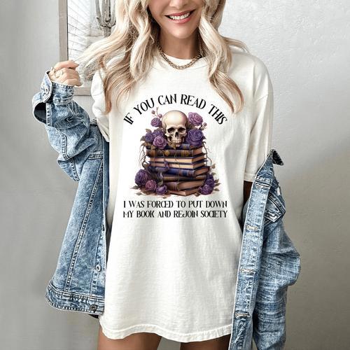 Dark Romance Merch I Put Down My Book Lover Spicy Skeleton Women's Comfort Colors T-Shirt - Bookorys