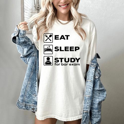Eat Sleep Study For Bar Exam Lawyer Graduation Women's Comfort Colors T-Shirt - Best Gift Smart