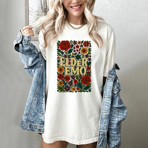 Elder Emo Floral Gothic Vintage Nostalgia Premium Tri-Blend Women's Comfort Colors T-Shirt - Figerry