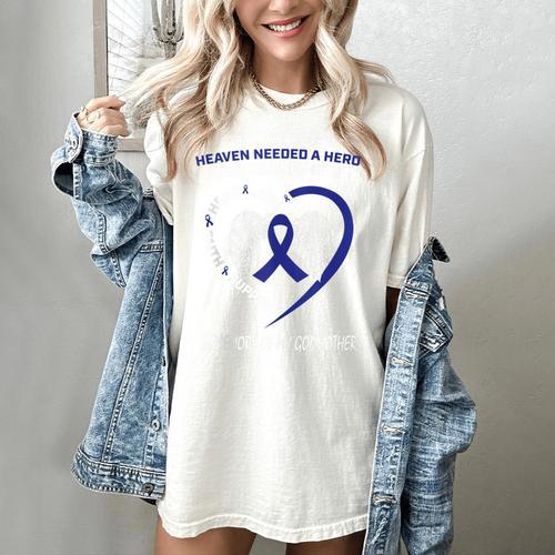 Faith Blue In Memory Of My Godmother Colon Cancer Awareness Women's Comfort Colors T-Shirt - Easessy