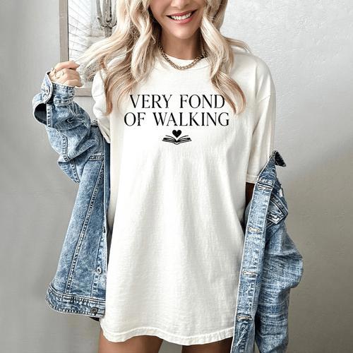 Very Fond Of Walking Book Lover Mom Walking Bookish Women's Comfort Colors T-Shirt - Bookorys
