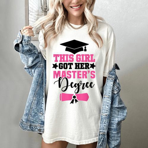 This Girl Got Her Masters Degree Graduation Mastered It 2024 Women's Comfort Colors T-Shirt - Best Gift Smart