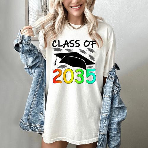 Graduation Class Of 2035 Hand Prints Space Pre-K -12th Grade Women's Comfort Colors T-Shirt - Best Gift Smart